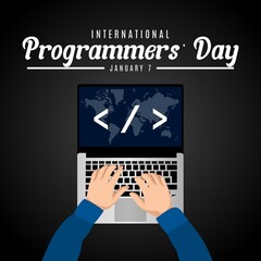 International programmers day theme template. Vector illustration. Suitable for Poster, Banners, campaign and greeting card. 