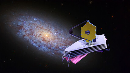 Wall Mural - james webb space telescope looking at galaxies. this image elements furnished by nasa