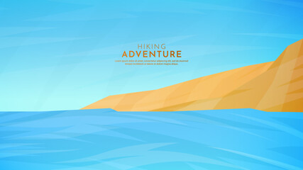 Wall Mural - vector illustration. minimalist polygonal design. nature landscape background. panoramic view. desig
