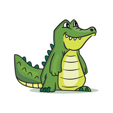 Cartoon Green Crocodile, Crocodile Smiling, Green Croc, Croc, 