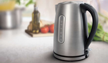 Silver Electric Kettle In The Kitchen