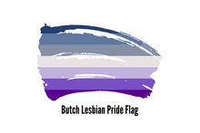 Butch Lesbian Pride Flag. Symbol Of LGBT Community. Hand Drawn Ink Brush Stroke Pride Flag Icon, Logo, Sign, Symbol Isolated On White Background. Vector Illustration