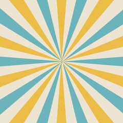 Canvas Print - Abstract Starburst, or Sunburst Backdrop in Beige, Yellow, and Light-Blue Colors. Abstract Colorful Sunlight Design Wallpaper for Template Banner Social Media Advertising