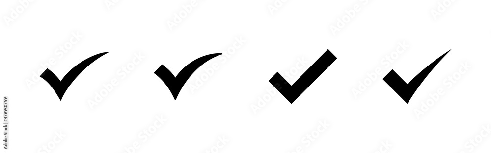 Check mark icons set. Tick mark sign and symbol Stock Vector | Adobe Stock