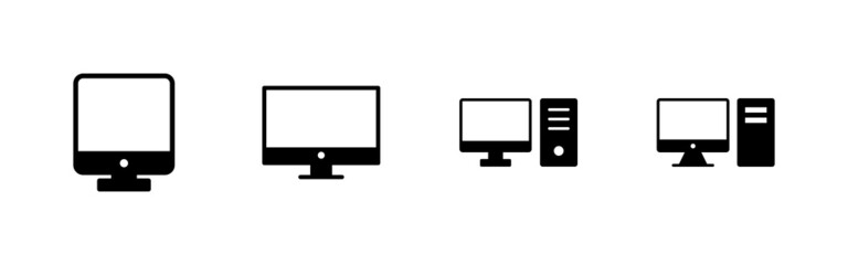 Computer icons set. computer monitor sign and symbol