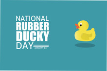 National Rubber Ducky Day Vector Illustration