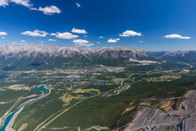 Canmore From The Top Of Ha Ling Peak, Kananaskis, Canada