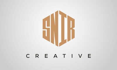 creative polygon SNIR letters logo design, vector template