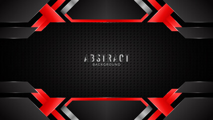 Modern black and red abstract geometric shapes background design template, gaming background template design	