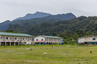 Modern village of the indigenous people of Borneo