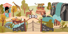 Zoo Flat Illustration