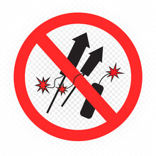 Pyrotechnic Objects Is Prohibited Sign Symbol Sticker