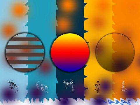 Multi color unique art design concept