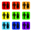 © RSLN - Man and woman icon isolated in white background. Male female sign. Flat vector icons.