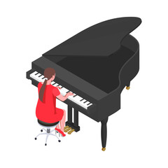 Sticker - Female Piano Player Composition