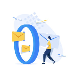 Poster - Email and messaging,Email marketing campaign,Working process, New email message,flat design icon vector illustration