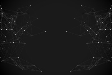 Aufkleber - Abstract Plexus Digital Big Data Network Futuristic Connection Vector Background.