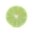 Limes with slices isolated on white background.