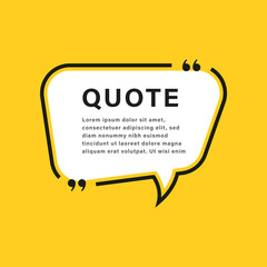 Poster - quote box speech bubble frame. texting boxes with quotation marks. line quote frames