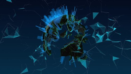 Poster - global network connection and data connections concept. communication technology global world networ