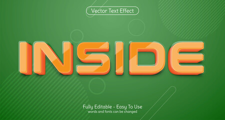 Three dimension text Inside, editable style effect template