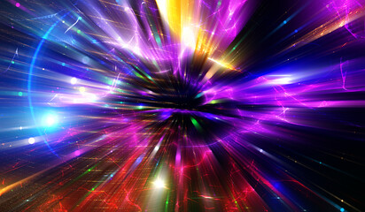 Wall Mural - explosion star with particles. abstract multicolored background. illustration beautiful.
