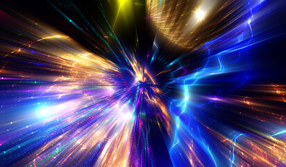 Wall Mural - explosion star with particles. abstract multicolored background. illustration beautiful.