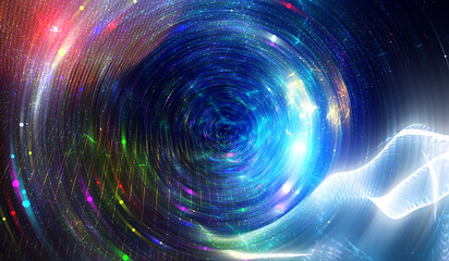 Wall Mural - abstract multicolored geometric illustration with circles. blurred background of the movement of lin