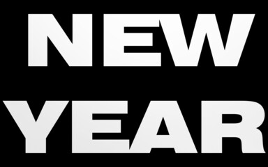 Wall Mural - New Year - 2d words isolated - 3d rendering