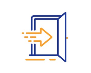 Aufkleber - Entrance line icon. Entry door sign. Building exit symbol. Colorful thin line outline concept. Linear style entrance icon. Editable stroke. Vector