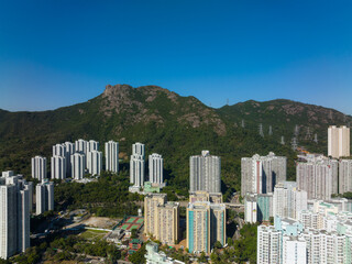 Sticker - Drone fly over Hong Kong