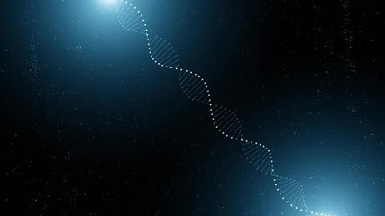Poster - seamless loop science flickering double helix dna chain motion background.