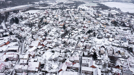 Wall Mural - The village of Herleshausen in the Wintertime