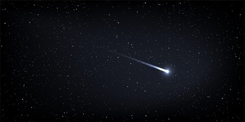 Wall Mural - High quality star and comet universe on dark blue background. Astrology horizontal background. Stardust in galaxy. Vector Illustration.