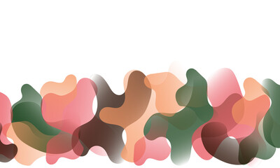 Poster - Abstract soft background in the form of liquid green, orange and yellow liquid shape on the bottomon on a  white background