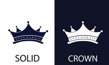 The Crown Of Kings And Queens Executed In A Solid Style. A Symbol Of Power. Icon For Dark And Light Backgrounds. Vector Illustration.