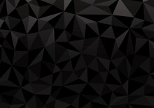 黒グラデーションのポリゴン背景　幾何学模様　Geometric Pattern Cool Black