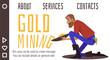 © sabelskaya - Bearded gold digger searches for gold, western prospector looking for nugget
