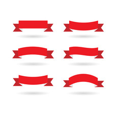 traditional isolated decorative flat empty vector tape set