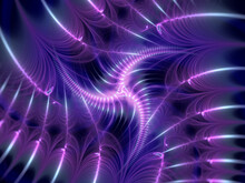 Abstract Fractal Art Background, Perhaps Suggestive Of Spiky Claws, Or A Microscopic Bioluminescent Creature, Or A Three-sided Ninja Spinner Blade.