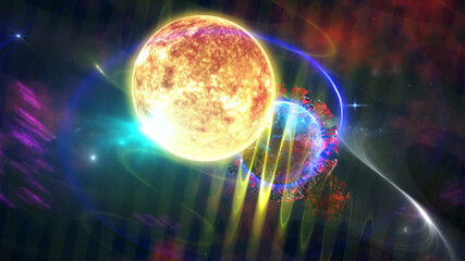 Wall Mural - earth in space in space and sun