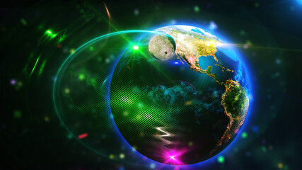 Wall Mural - planet earth with space