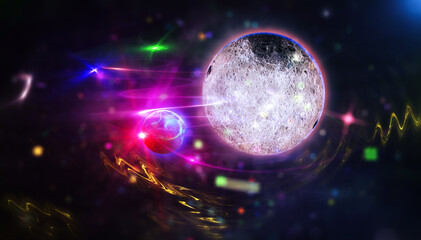 Wall Mural - earth with space and moon