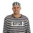 © New Africa - Prisoner in striped uniform smiling on white background