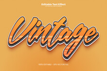 Vinatge Editable Text Effect In Modern Trend Style