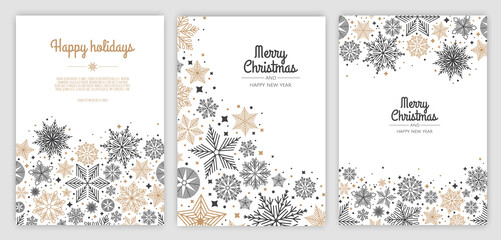 Wall Mural - Merry Christmas artistic templates. Corporate Holiday cards and invitations. Winter frames and backgrounds design.