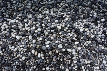 Gray And White Pebbles Heap At Beach