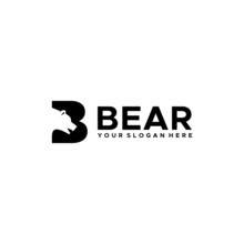 Minimalist Letter Mark Initial B BEAR Logo Design