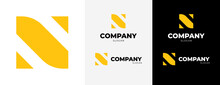 Yellow Letter N Logo. With Variations
