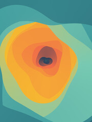 Aufkleber - Wavy multicolored tunnel. Modern pattern. Orthogonal projection. 3d rendering digital illustration